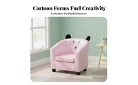 2 Pieces Crown-Shaped Chair with Footrest Matching Ottoman for Toddlers, Parents