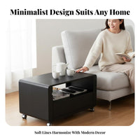 2-Tier Rolling Side Table With Casters Mobile Storage Space-Saving Multi-Functional for Homeowners, Living Room, Bedroom