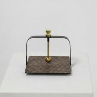 Tabletop Tissue Holder Compact Tissue Holder with Wood Base Decorative for Vanity, Desk