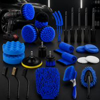 Car Detailing Kit Drill Brush Attachment Wheel Vent Scrub Brushes Wash Mitt