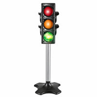 Illuminated Traffic Light Toy with Stand Automatic Toy Traffic Indicator with Pole Manual Indicator Light Model Freestanding for Children, Toddlers, Teachers, Playroom, Classroom, Preschool
