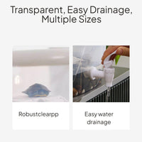 Transparent Turtle Enclosure with Basking Platform, Drainage
