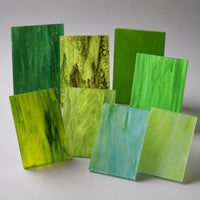 8 Pieces Stained Glass Sheet Translucent Colored Glass Sheet Easy to Cut for Artists, Mosaic Crafts