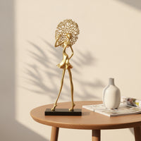 Female Figurine with Base Lustrous Female Form Statue Contemporary Statue with Base for Entryway