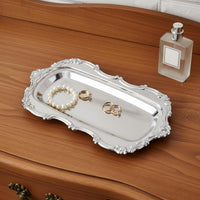 Vintage Metal Tray Retro Design Ornate Dessert Tray Decorative