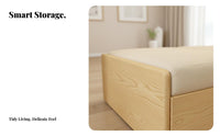 Hardwood Wood Frame Pull-pull-out Bed with Storage 2-in-1 Design Sleeper Sofa Space-Saving transformable Couch for Small Apartment Dwellers, Families, Homeowners, Lounge Area