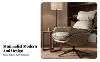 Upholstered Rotating Armchair Modern Design Lounge Chair Sumptuous Upholstery Sturdy Construction for Readers, Office, Balcony