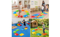9 Pieces Crab Stepping Stone Colorful Stepping Stone with Anti-Slip Strips Toy Outdoor Sturdy for Children, Kindergarten