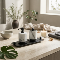 Marble Washroom Set Modern Washroom Tray Set Metallized