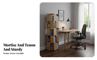 360-Degree Rotating Book Shelving Unit Mortise and Tenon Joinery Revolving Book Shelving Unit Easy Assembly Adaptable Design