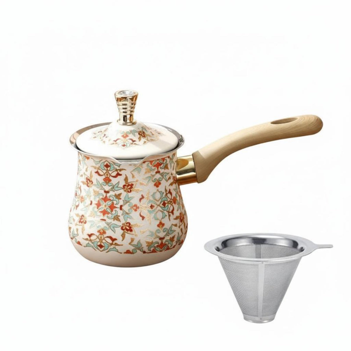 Turkish Coffee Pot Even Heat Distribution Cezve Heavy Duty for Tabletop Serving