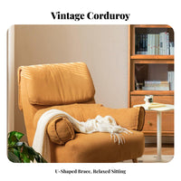 U-Shaped Armchair Upholstered Single Sofa Space-Saving Size Modern and Design for Adults, Balcony, Bedroom