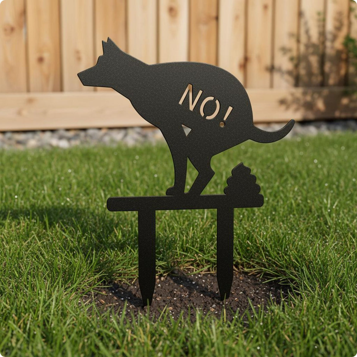 No Dog Waste Yard Sign Weatherproof Metal Dog Waste Sign for Garden