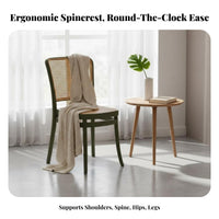 Cane Rear Side Chair Stackable Home Seating Vintage Design Long-Lasting for Homeowners, Restaurant Owners, Kitchen