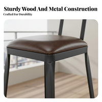 Rustic Bar Stool with Supportrest Firm Wood Seat Rustic Lowsupportrest Stool Simple Design Modern Look for Cafe, Restaurant