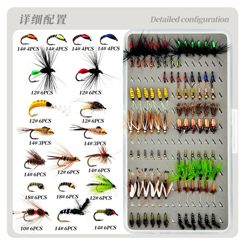 100-Piece Set Thin Transparent Fly Box for Dry Flies, Wet Flies, Nymphs, Streamers, Fly Fishing Lures