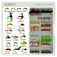 100-Piece Set Thin Transparent Fly Box for Dry Flies, Wet Flies, Nymphs, Streamers, Fly Fishing Lures