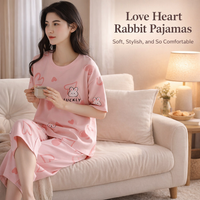 Pyjamas for Women with Built-In Chest Pad Support, Plus Size Nightwear Set for Sleeping and Home, Comfortable Pajama