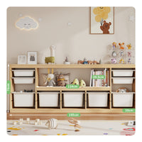 Child S Toy Storage Cabinet Shelf Organizer Solid Wood Construction Child-friendly Design Wooden Cubby Spacious Bins Suitable for Toddlers Infants Playroom Bedroom Home Decoration