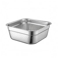 Stainless Steel Straining Basin Smooth Silver Finish Household Item Open Top