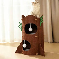 Kitten Tree with Cave Winter Warm Pet Furniture Stable Base for Living Room