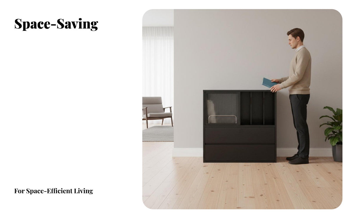 Minimalist floor-standingStanding combination Cabinet Space-Saving Freestanding Storage Hutch configurable Design bookshelf long-lasting Construction for Apartment Dwellers, Book Lovers, property owners, Study Room, Bedroom