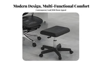 Adjustable Under-Desk Leg Rest Built-in Storage Rolling Padded Ottoman