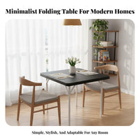 Square Folding Table Space-Saving Collapsible Square Table Foldable Design