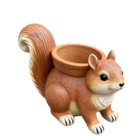 Squirrel Planter Curled Tail Squirrel Flower Pot Decorative Craft