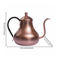 Handmade Copper Coffee Pot Vintage Style Copper Pouring over Kettle All Stovetops Cookware for Camping, Outdoor