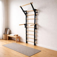 Wood Rung Stall Bar Stretching Nordic Ladder Multiuse Wooden Exercise Ladder for Climbing