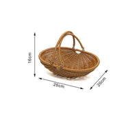 Handmade Picnic Basket Handwoven Woven Hand Basket Multi-Use for Living Room