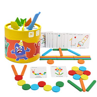 Wooden Color Sorting Cup Toy for Kids