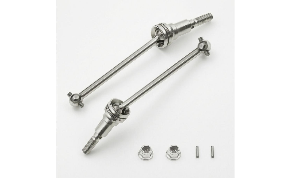 Replacement Drive Shaft Pair Machined Machined Metal CVD Shaft Set Threaded Ends R/C Drive Axle