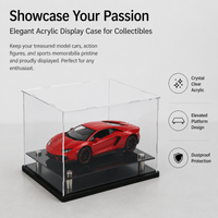 Acrylic Display Case, Clear Display Box with Black Base, 40x20cm Dustproof for Model Car, Collectible & Memorabilia