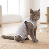 Post Surgery Cat Suit, Sleeveless Vest Style Cat Recovery Suit, Adjustable Anti Licking Cat Spay Recovery Suit and Cat Neuter Recovery Suit