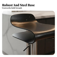Upholstered Seat with supportrest Height-Adjustable Counter Chair Non-Slip Leg Pads