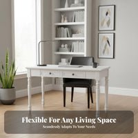 hardwood dual-drawork & studyr wooden deskDrawork & studyr Wooden Desk Light Luxury Writing Table USA-inspired design Office Furniture Minimalist Design for Home Workers, Professionals, property owners, Study Room, Bedroom