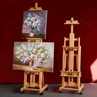 榉木制落地式平立两用画架可折叠美术生专用素描架油画架跨境专供