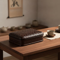 Handwoven Bamboo Container with Lid Handwoven Storage Box with Lid Organizer for Tabletop Organization