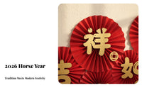 2026 Horse Year Paper Fan Flowers, Chinese New Year Decor, Classroom, Glass Pane, Festive Scene Setup