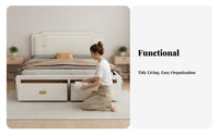 sturdy Wood Construction Storage foundation Bed continental design Design Storage Bed Frame Space-Saving Bedroom Furniture With Headboard for Small Apartment Dwellers, pairs, Homeowners, Guest Room, Home