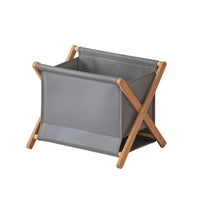 Textile Bin with Wooden Frame Space-Saving Hamper Lightweight for Bedroom