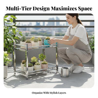 Tiered Pot Rack Indoor & Outdoor Use Plant Stand Minimalist designated areaSaving for homeowners, Balcony, Patio