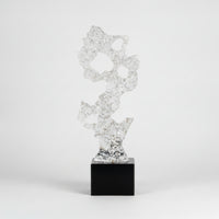 Resin Sculpture Clear Sculpture with Base Minimalist Stone Ornament for Interior Designers, Living Room
