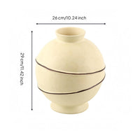 Bulb Vase Flared Neck Footed Vase Cream Finish