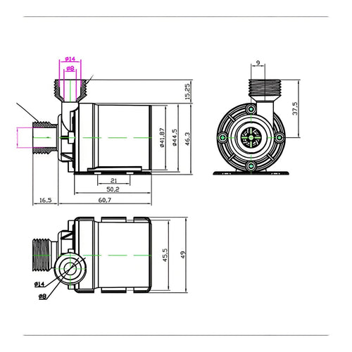 Aquarium Circulation Pump Low Noise for Fountain, Hydroponics