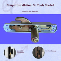Sliding Door Lock, Aluminum Alloy Hook Lock, kid protection Protection, Easy Installation for Sliding Doors and Glass Panels