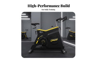 Adjustable Resistance Commercial Cycling Bike Heavy-Duty Frame Cycling Bike Caged Pedals Fitness Equipment Quiet Belt Drive for Athletes, Studio, Gym