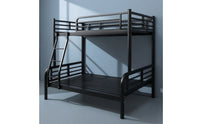 Space-Saving Metal Bunk Bed No Box Spring Needed Bunk Bed with Ladder Heavy Duty Furniture Industrial for Teens, Small Apartment